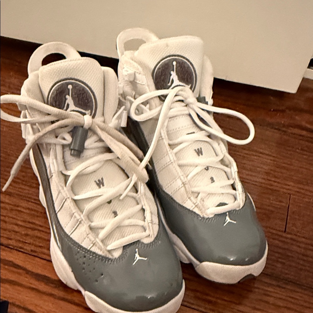 Nike Air Jordan Grey and White Basketball Shoes